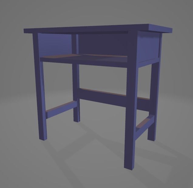School Table NONTEXTURED 3D model_3