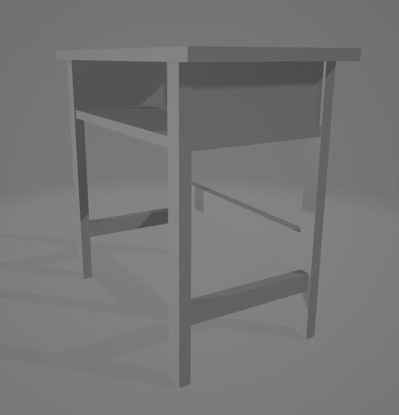 School Table NONTEXTURED 3D model_1