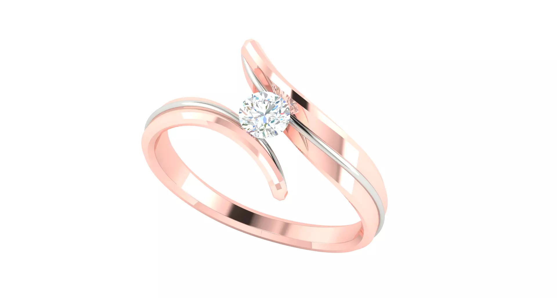 Solitaire Engagement Wedding Ring 3D print model_0