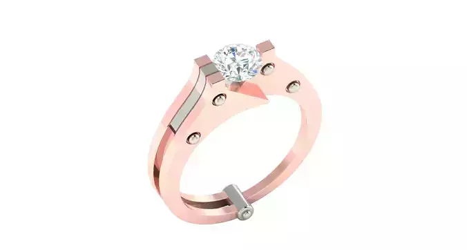 Solitaire Engagement Wedding Ring 3D print model