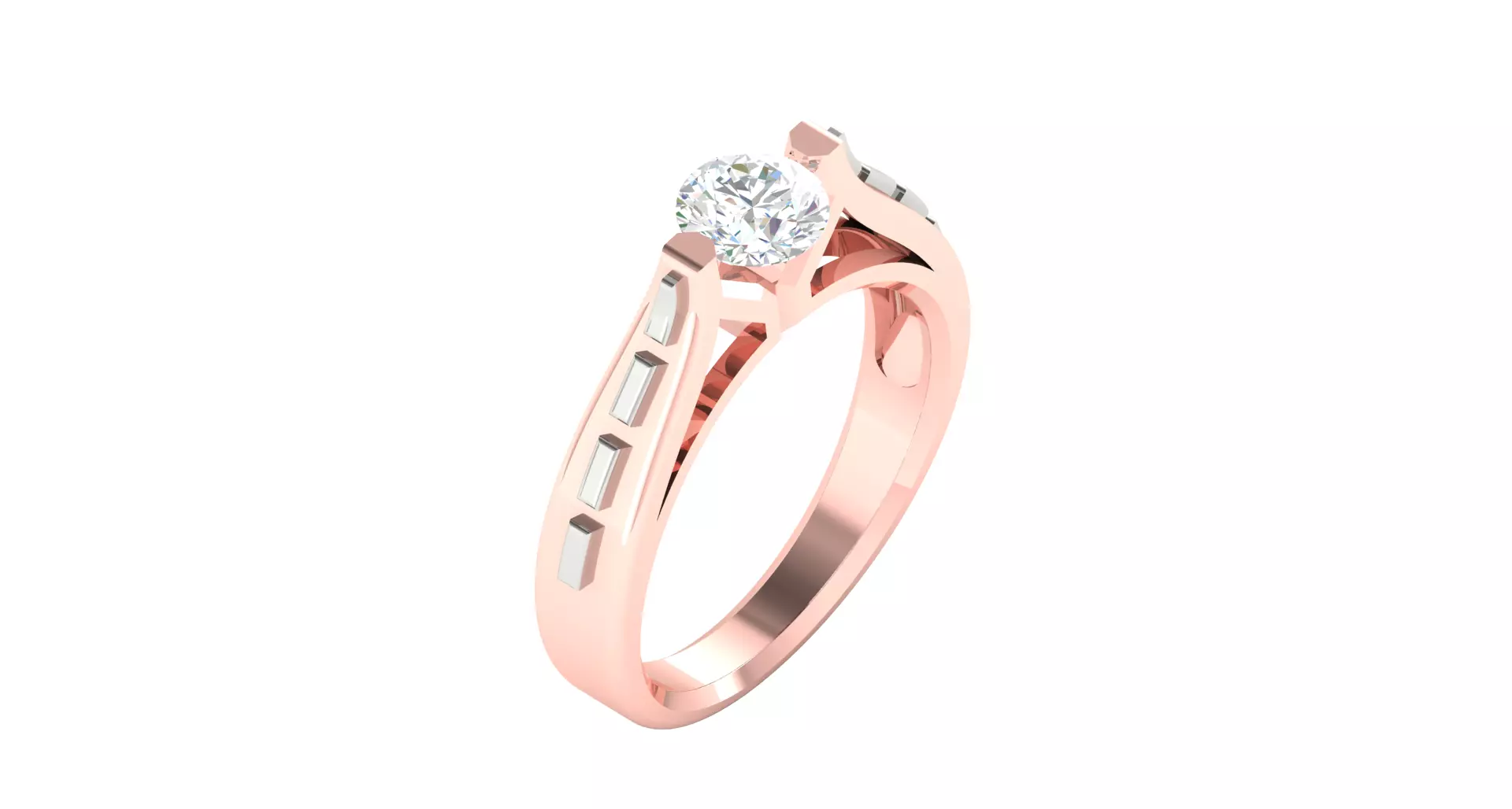Solitaire Engagement Wedding Ring 3D print model_0