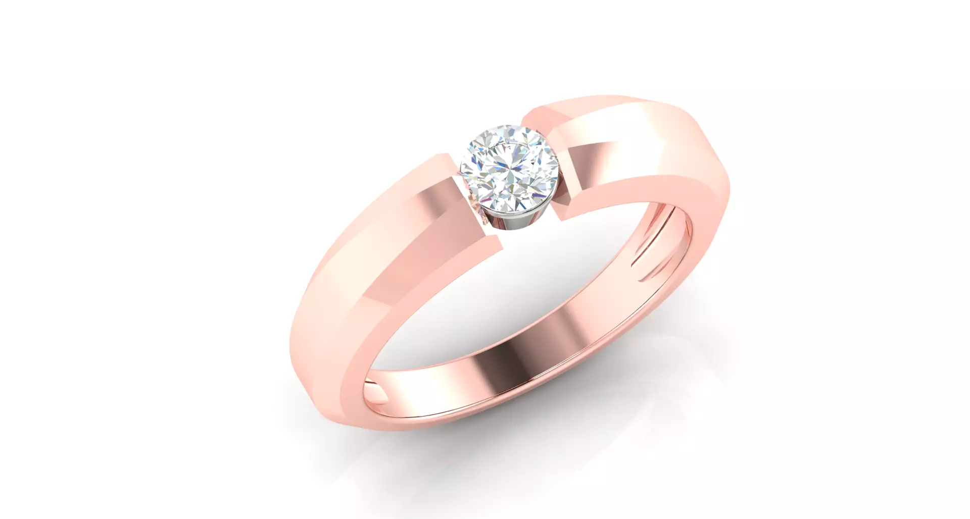 Solitaire Engagement Wedding Ring 3D print model