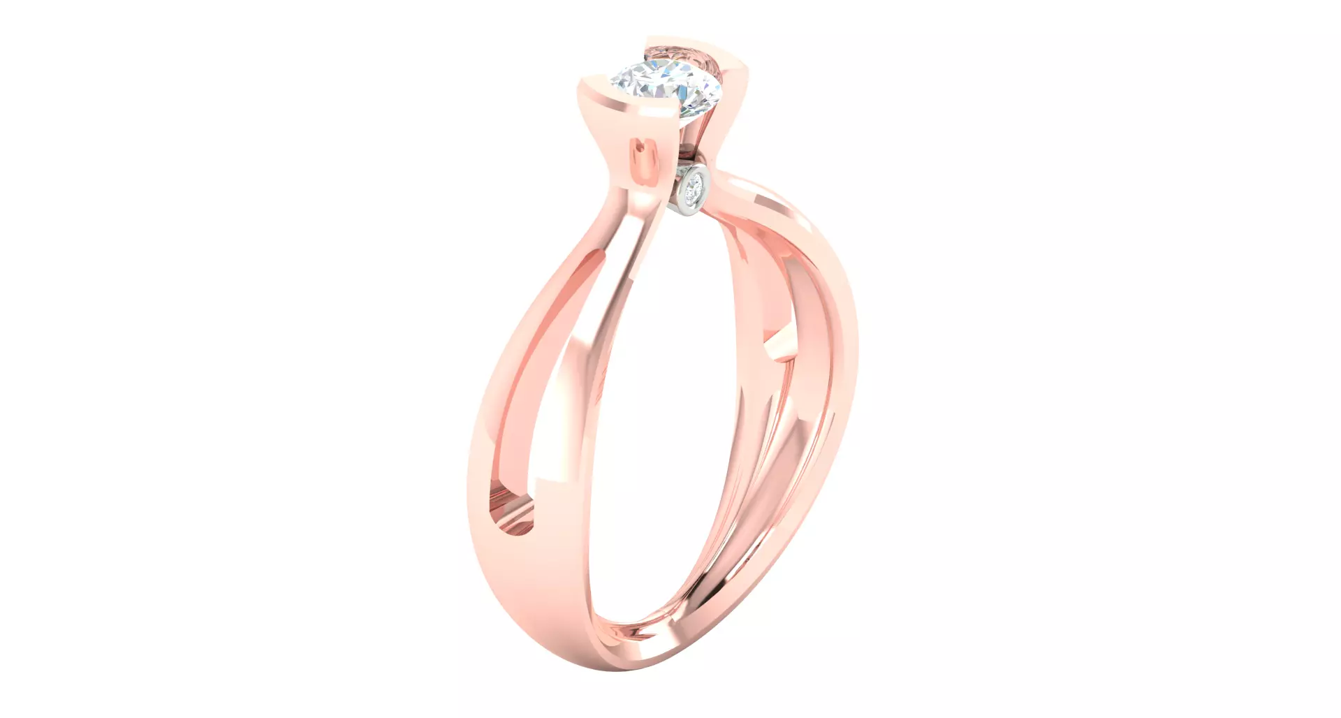 Solitaire Engagement Wedding Ring 3D print model