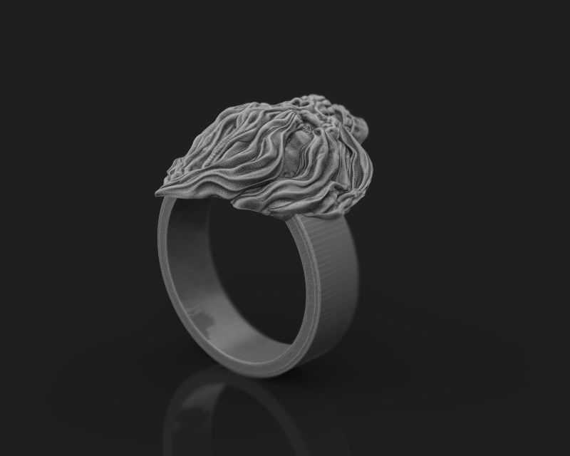 Ring Skull on fire 3d model for 3d printing 3D print model 3D print model_14