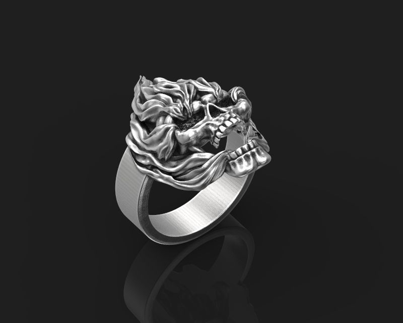 Ring Skull on fire 3d model for 3d printing 3D print model 3D print model_9