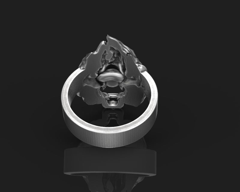 Ring Skull on fire 3d model for 3d printing 3D print model 3D print model_6
