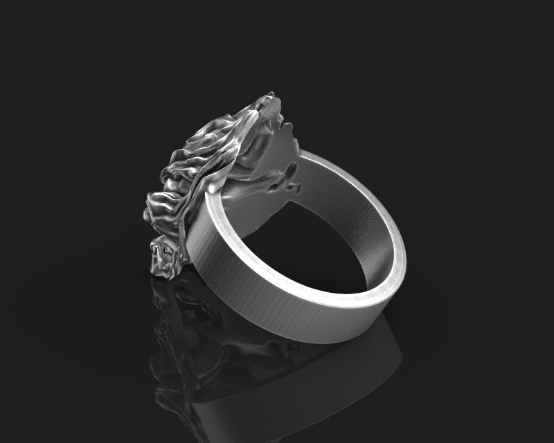 Ring Skull on fire 3d model for 3d printing 3D print model 3D print model_5