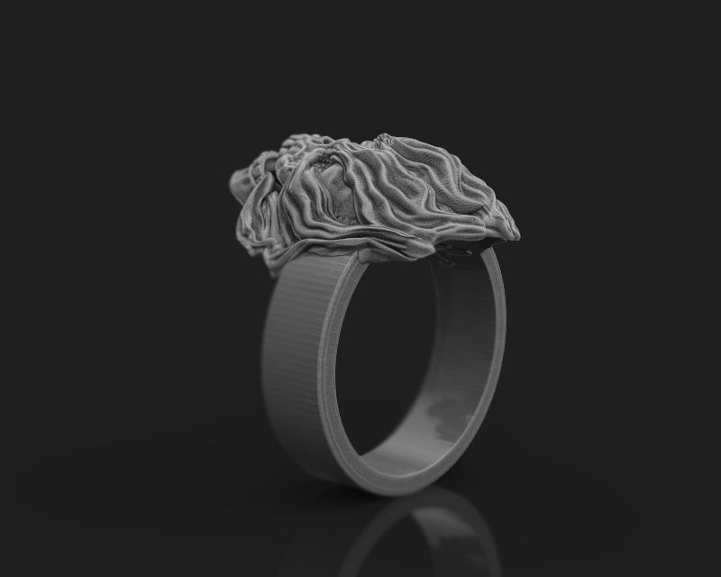 Ring Skull on fire 3d model for 3d printing 3D print model 3D print model_13