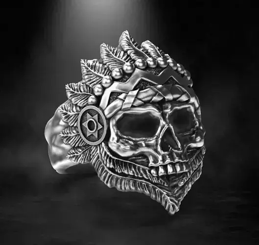Indian skull ring 3d model for 3d printing 3D print model