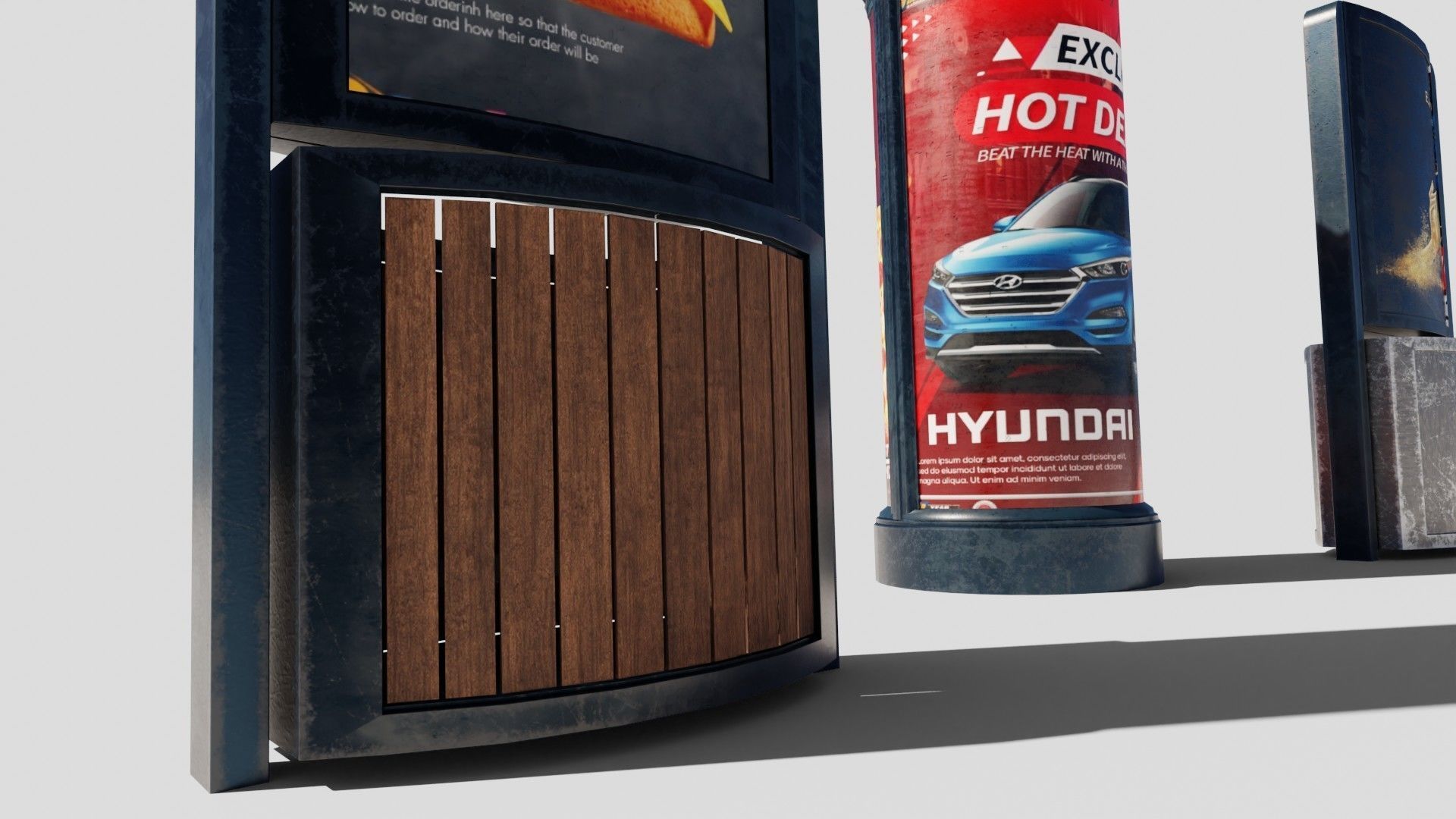 road side advertisements with 4k pbr textures Low-poly 3D model_1