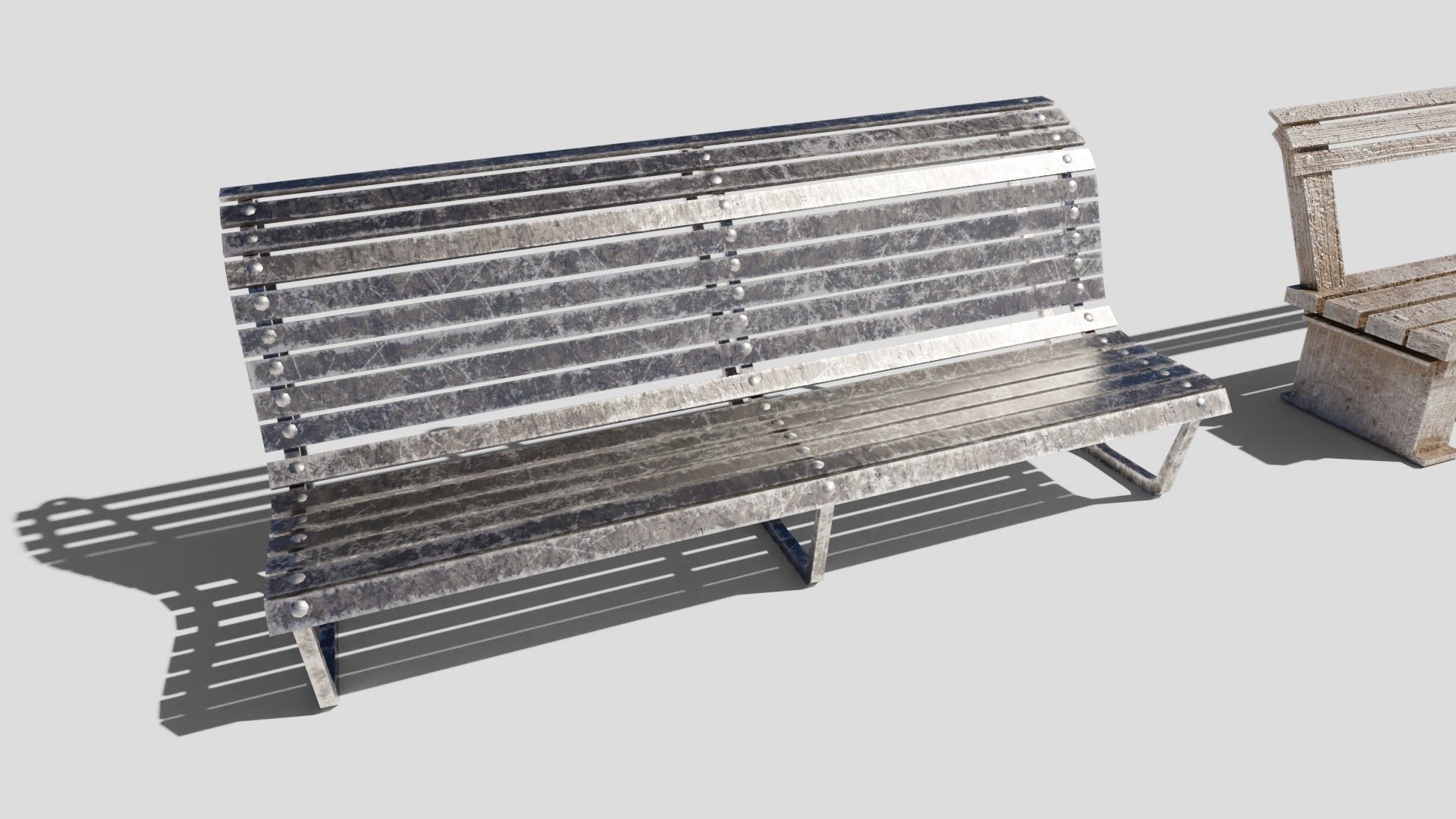 street chairs with 4k pbr textures model Low-poly 3D model_8