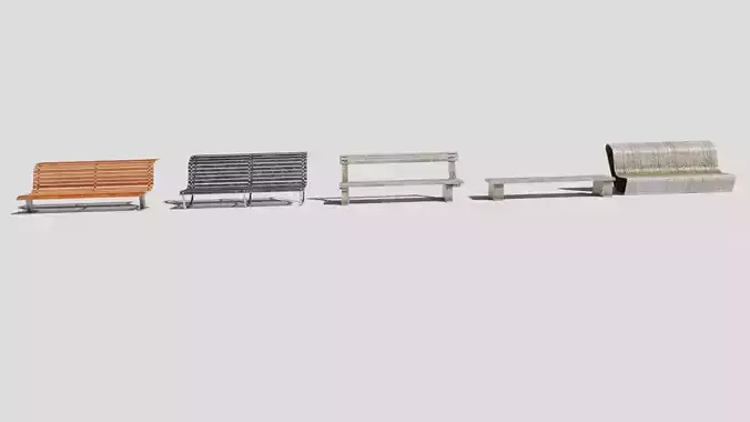 street chairs with 4k pbr textures model Low-poly 3D model