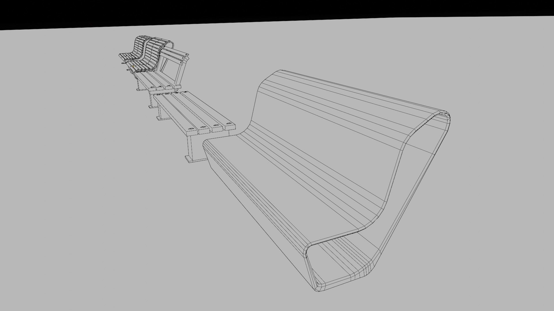 street chairs with 4k pbr textures model Low-poly 3D model_16