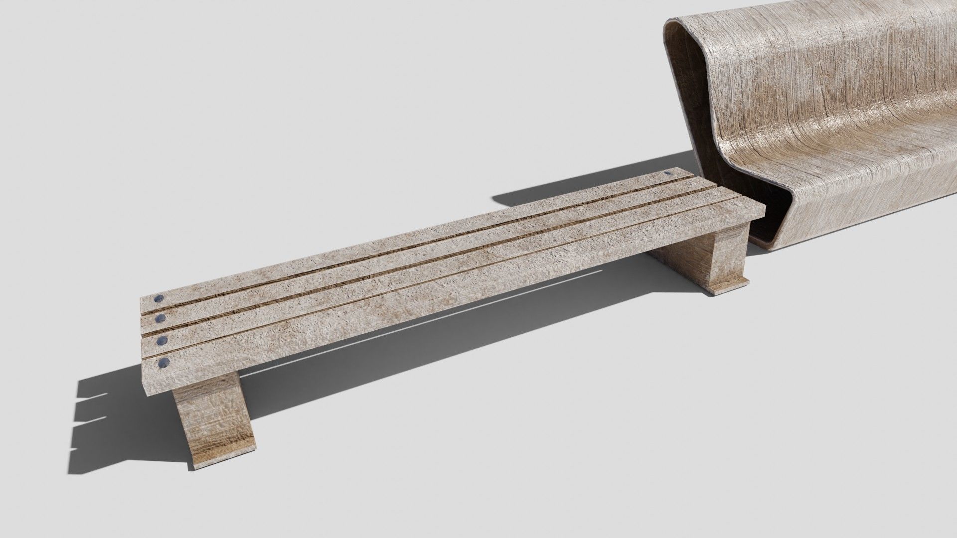 street chairs with 4k pbr textures model Low-poly 3D model_4