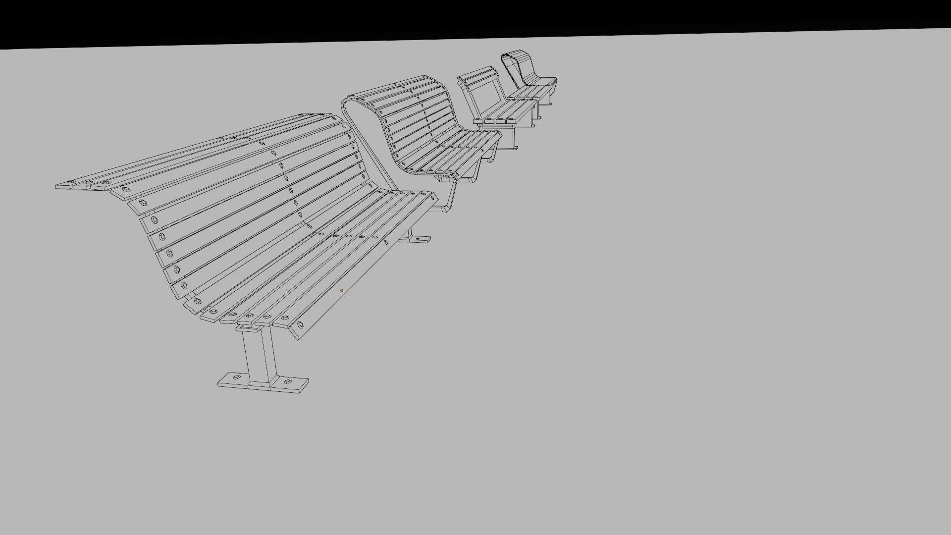 street chairs with 4k pbr textures model Low-poly 3D model_17