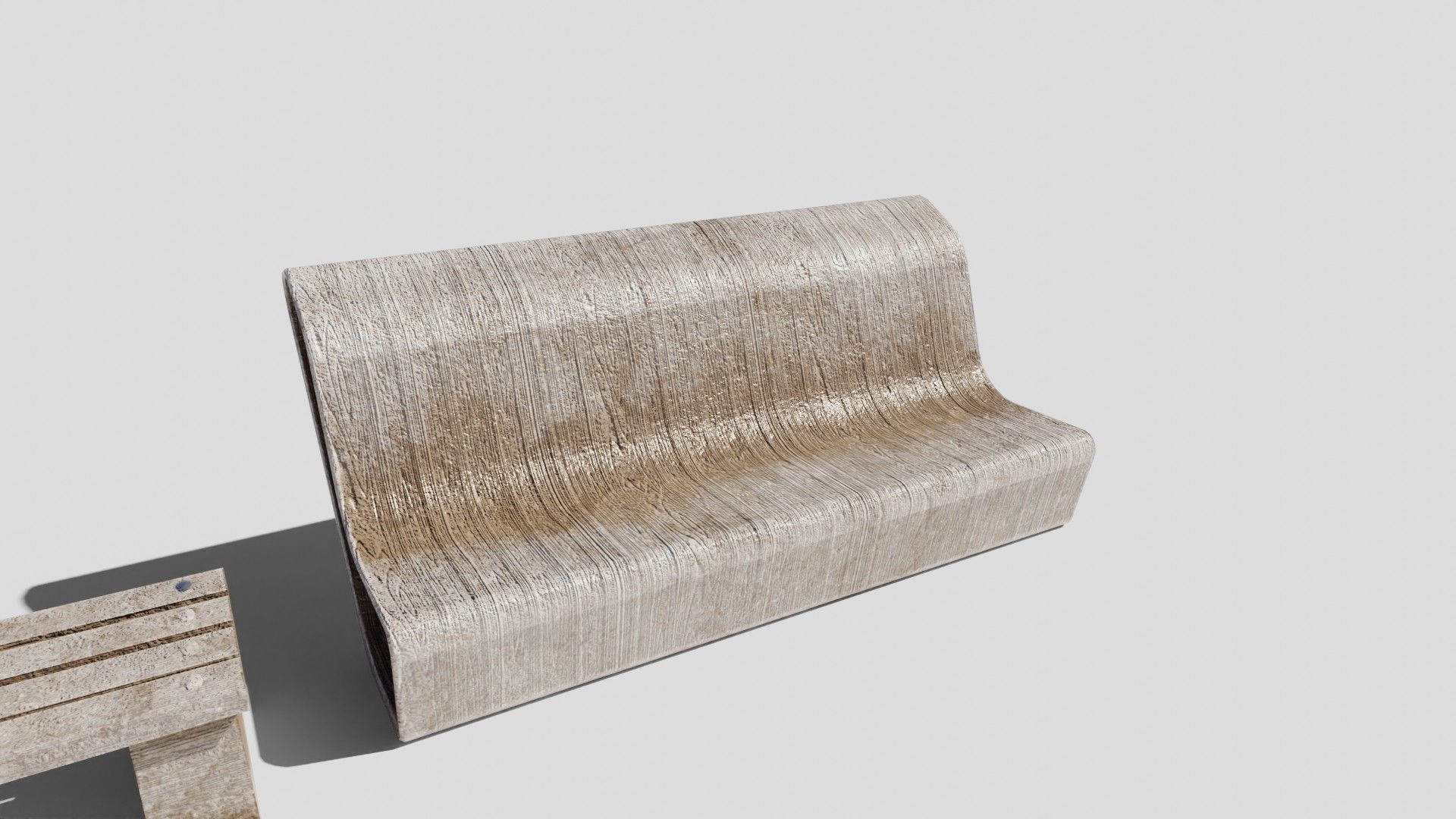 street chairs with 4k pbr textures model Low-poly 3D model_5