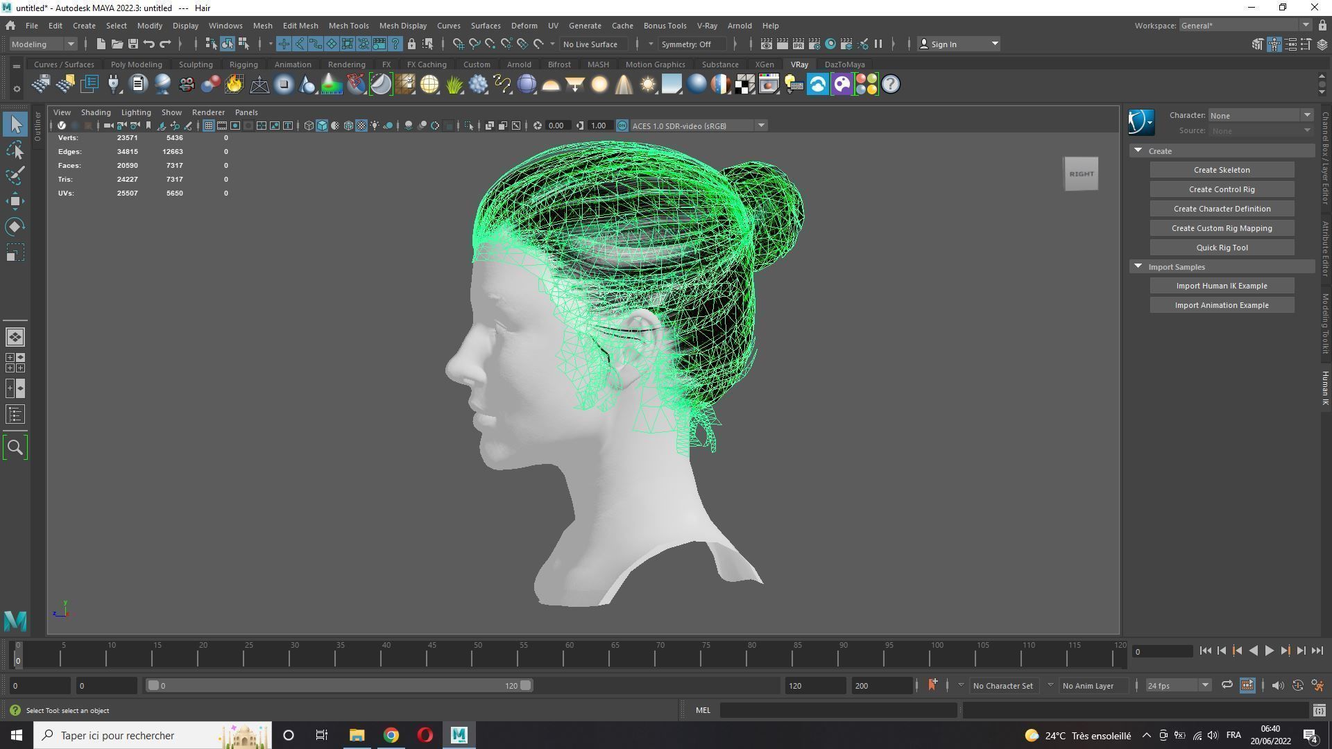 Free Realistic Female hair Free low-poly 3D model_9