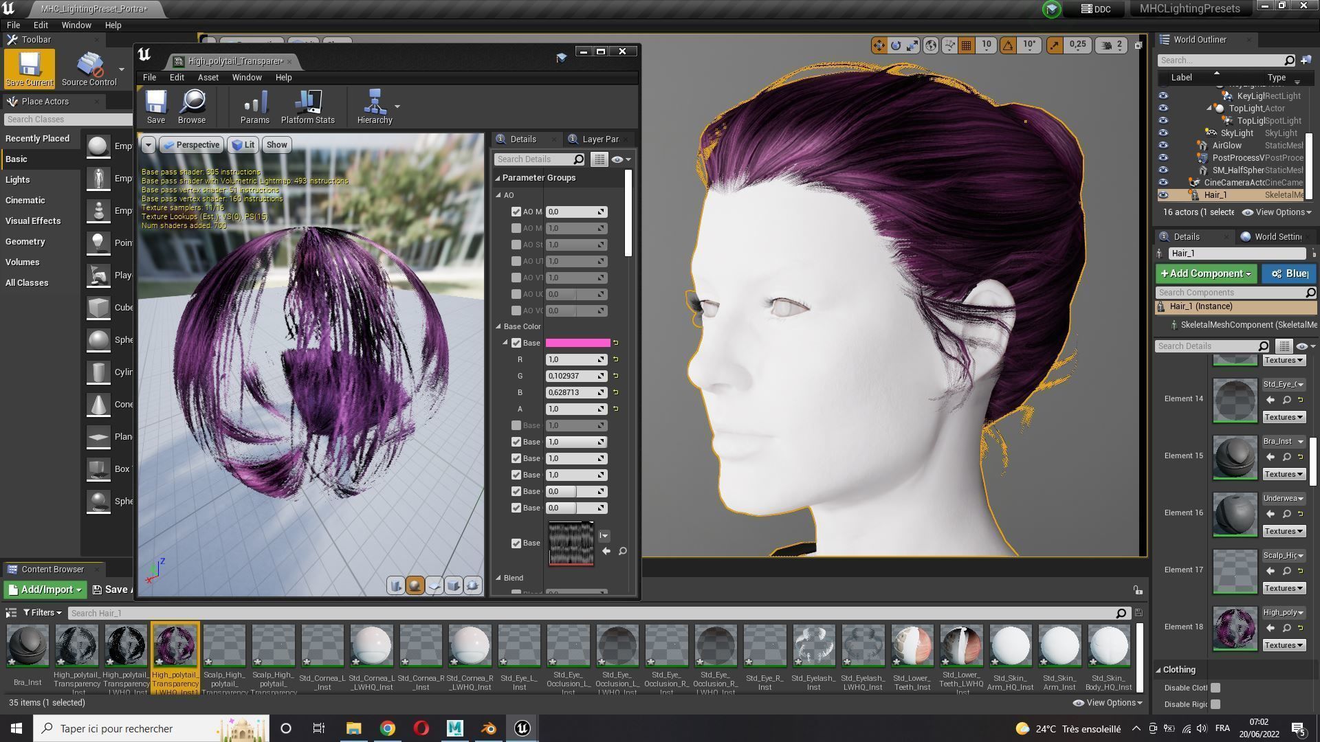 Free Realistic Female hair Free low-poly 3D model_15