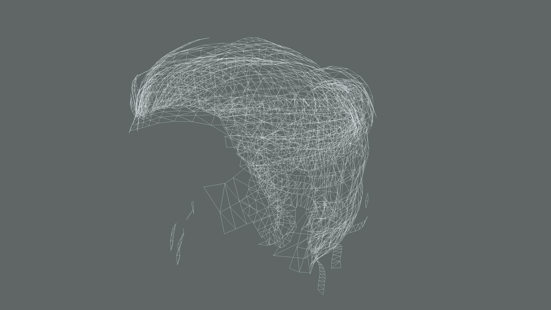 Free Realistic Female hair Free low-poly 3D model_16