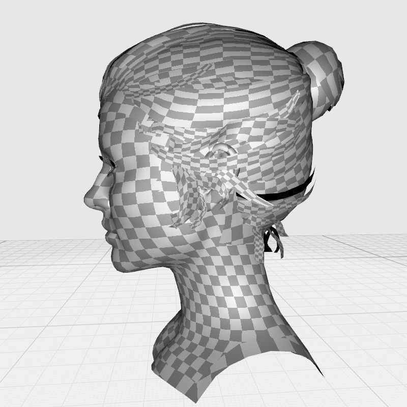 Free Realistic Female hair Free low-poly 3D model_18