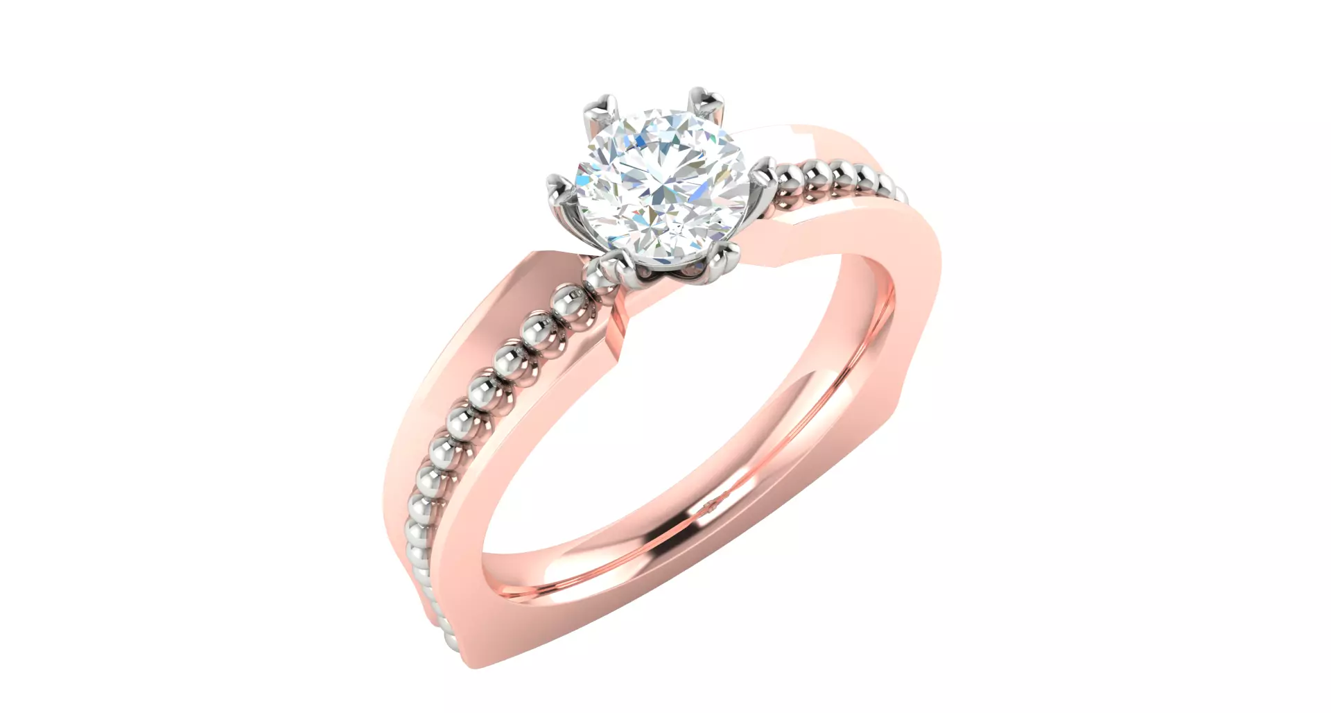 Solitaire Engagement Wedding Ring 3D print model