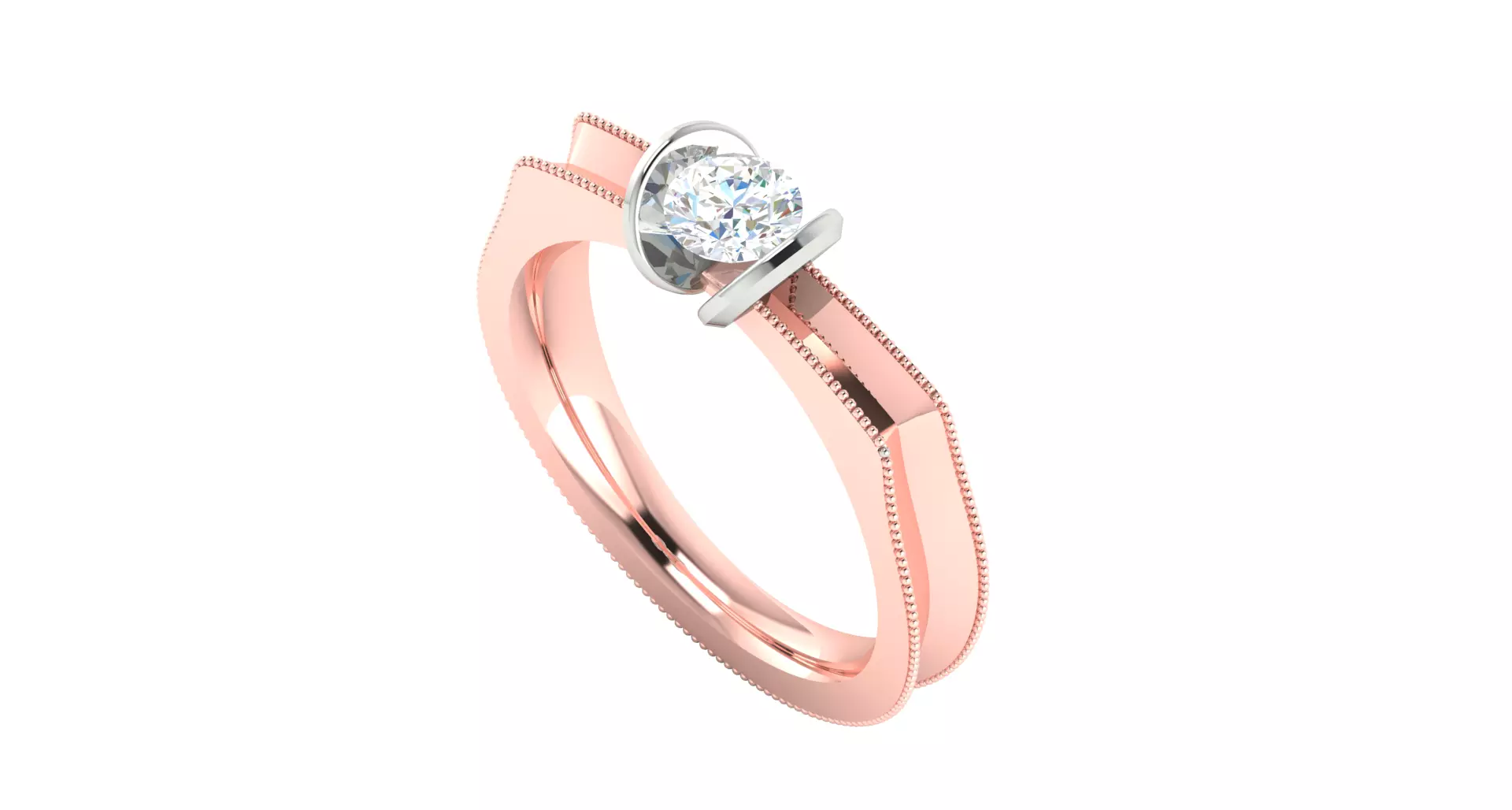 Solitaire Engagement Wedding Ring 3D print model