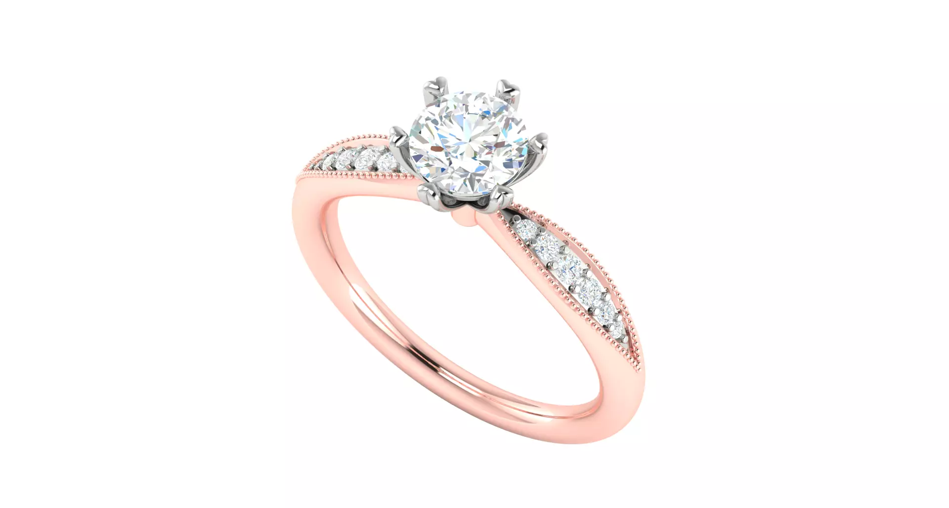 Solitaire Engagement Wedding Ring 3D print model_0