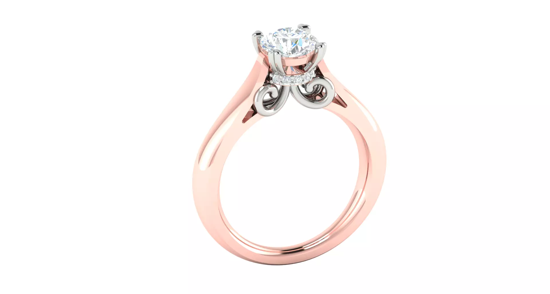 Solitaire Engagement Wedding Ring 3D print model