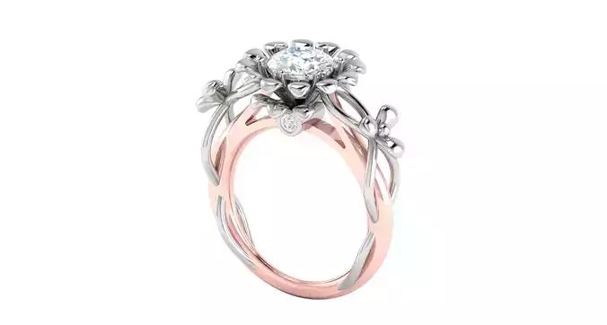 Solitaire Engagement Wedding Ring Clust