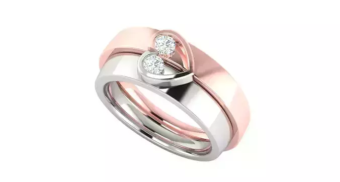 Solitaire Engagement Wedding Heart Ring 3D print model