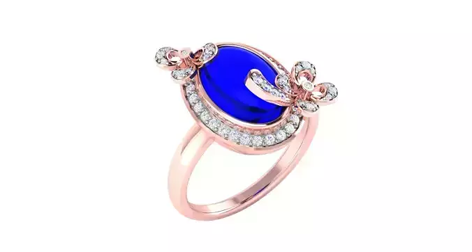 Solitaire Engagement Wedding Oval Ring 3D print model