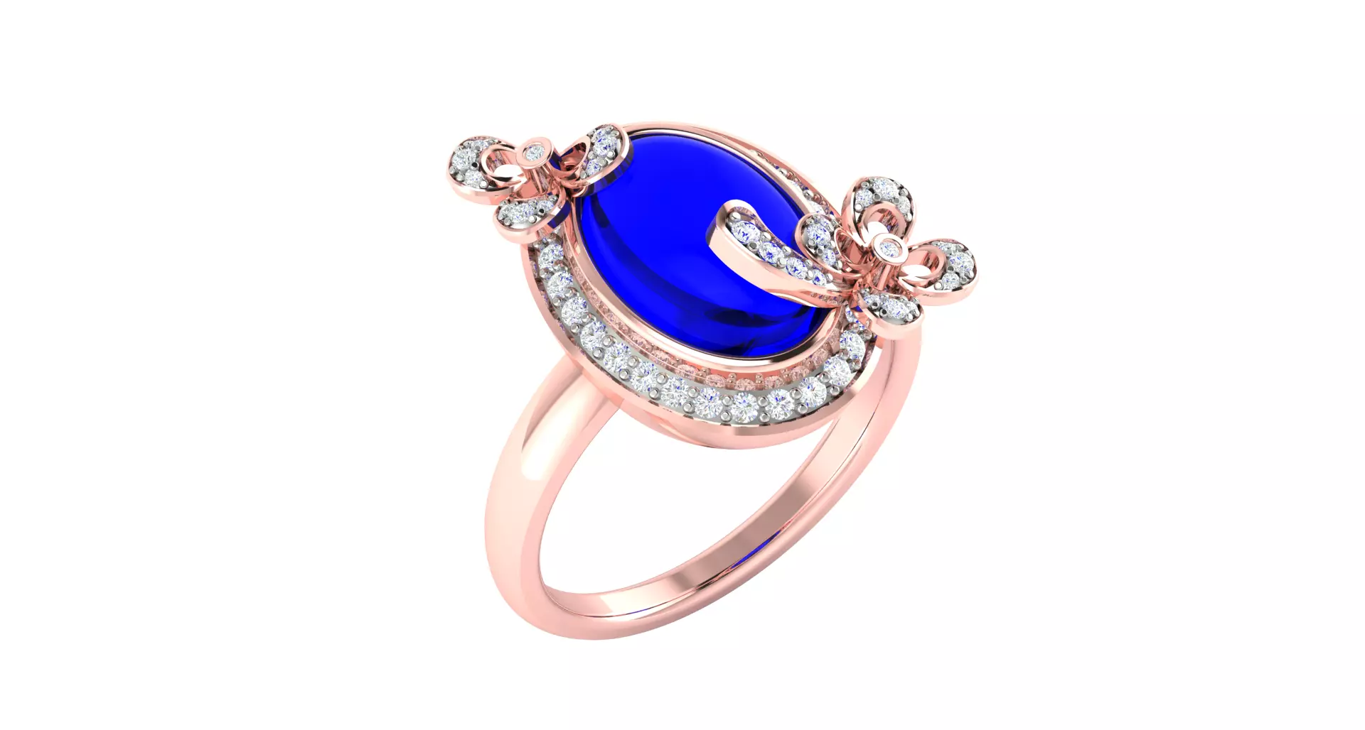 Solitaire Engagement Wedding Oval Ring 3D print model_0