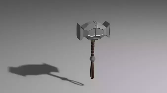 Mjolnir 3D model hammer with shadow