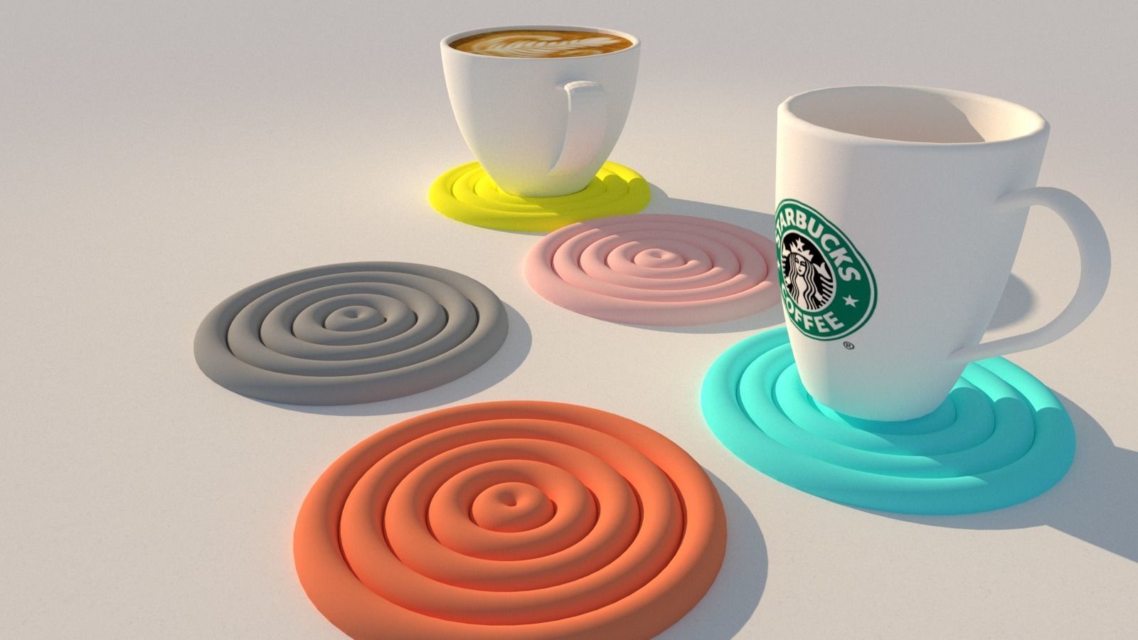 Coaster circle minimalistic 3D print model_2