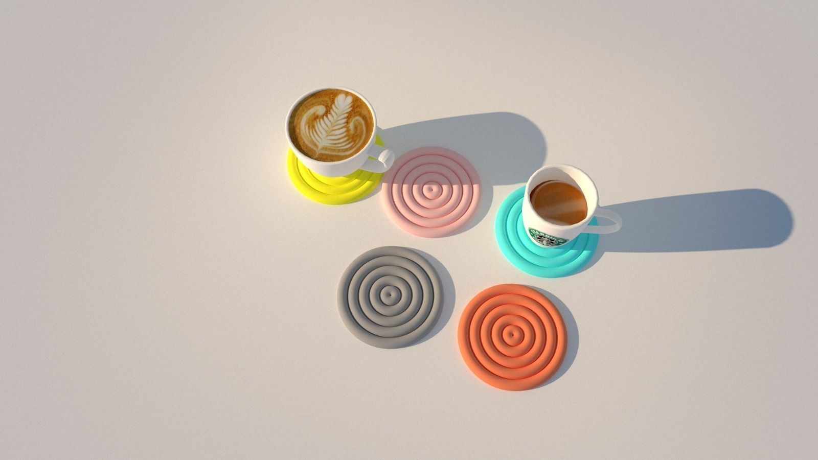 Coaster circle minimalistic 3D print model_1