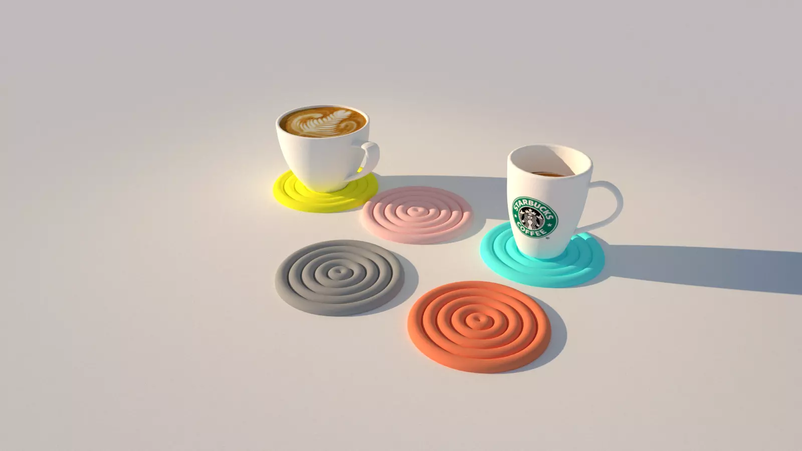 Coaster circle minimalistic 3D print model_0