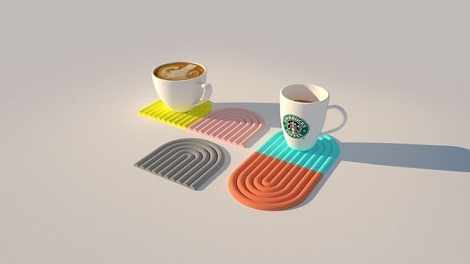 Coaster semicircle minimalistic 3D print model