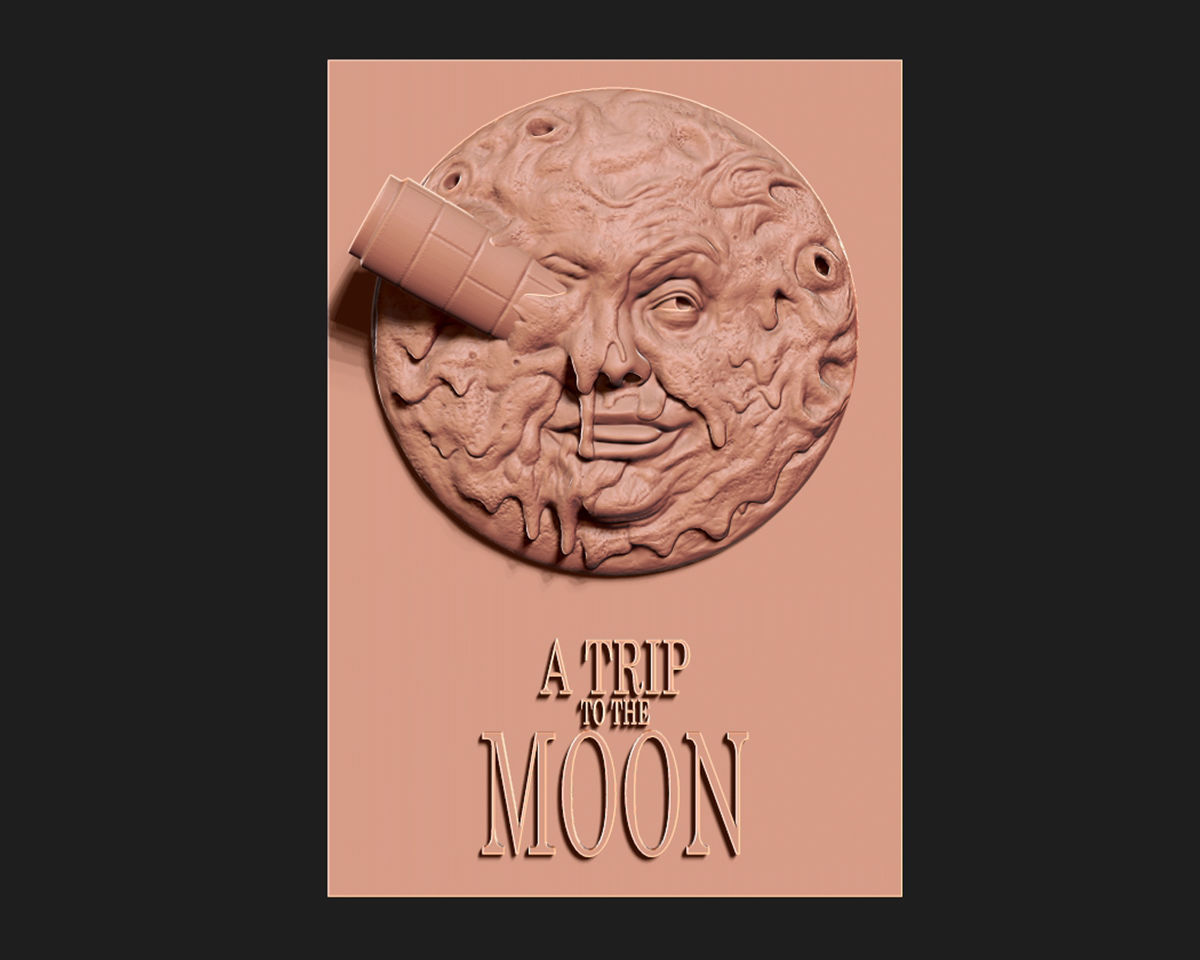 A Trip to the Moon Relief 3D print model_1