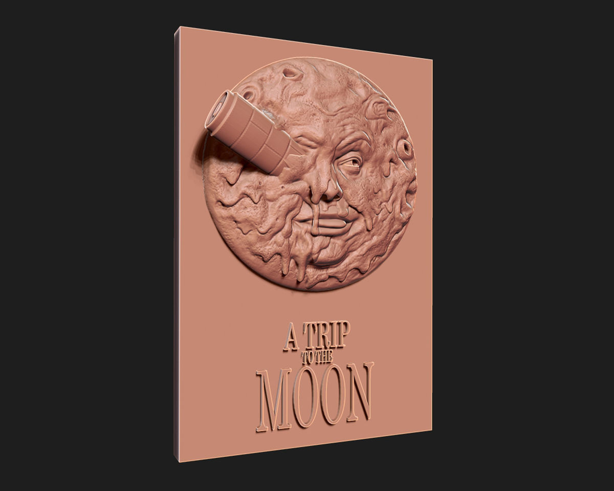 A Trip to the Moon Relief 3D print model_2