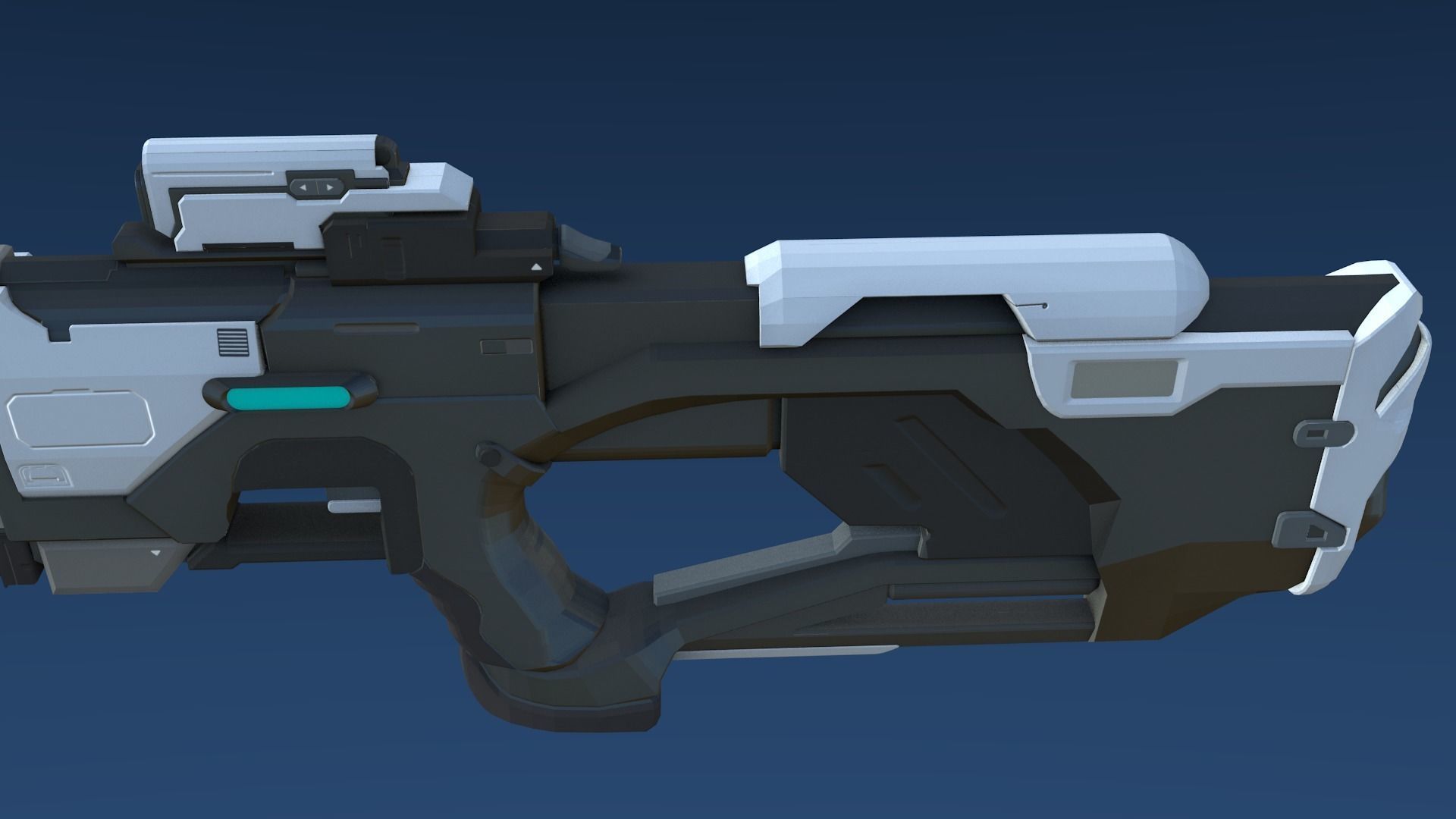 Plasma Assault Rifle Low-poly 3D model_7