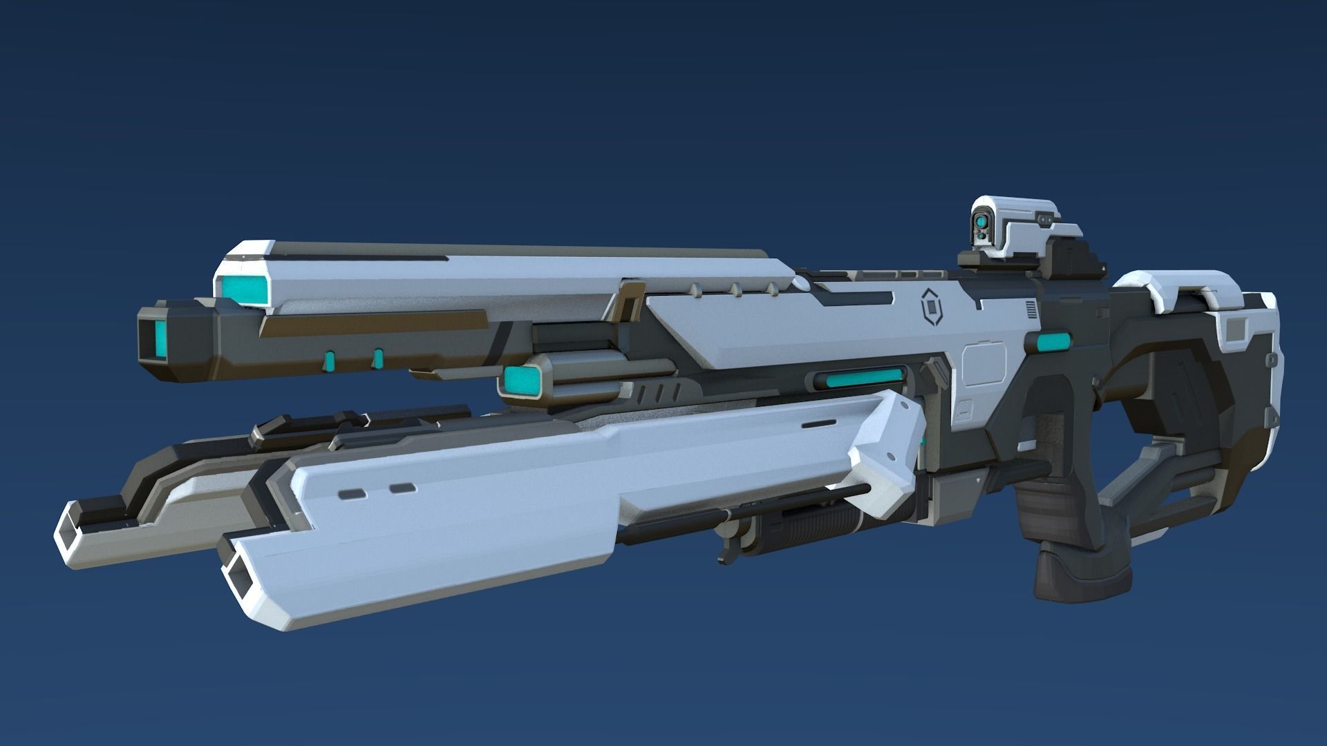 Plasma Assault Rifle Low-poly 3D model_3