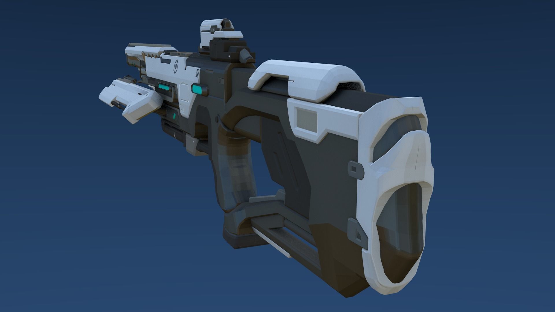 Plasma Assault Rifle Low-poly 3D model_4