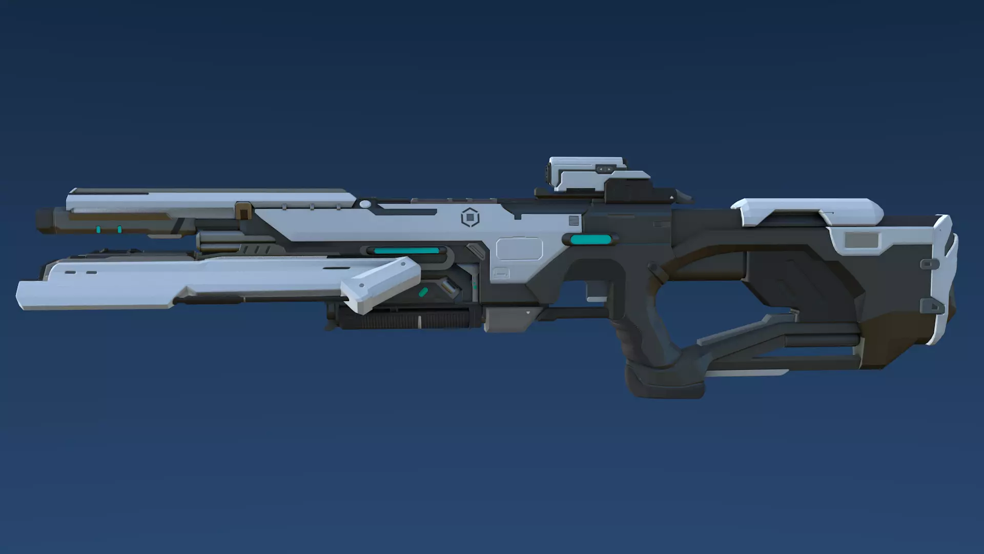 Plasma Assault Rifle Low-poly 3D model_0