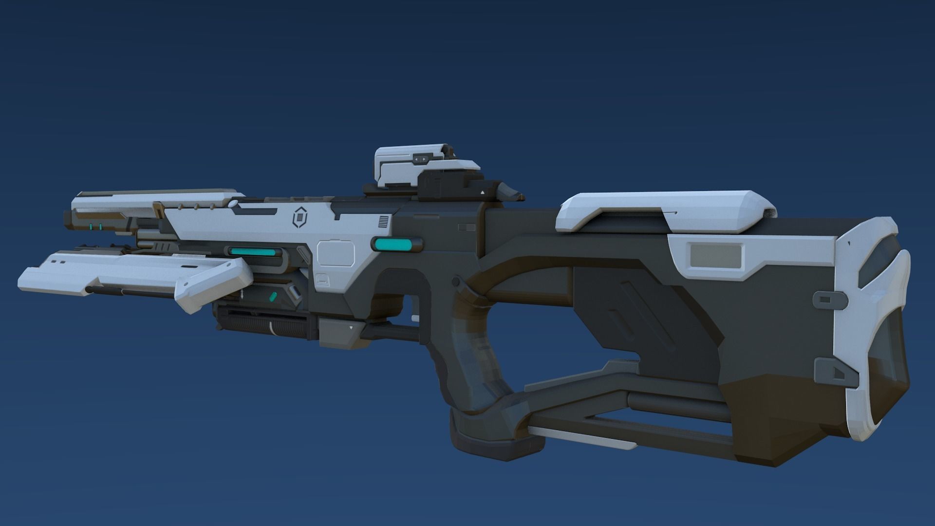 Plasma Assault Rifle Low-poly 3D model_2