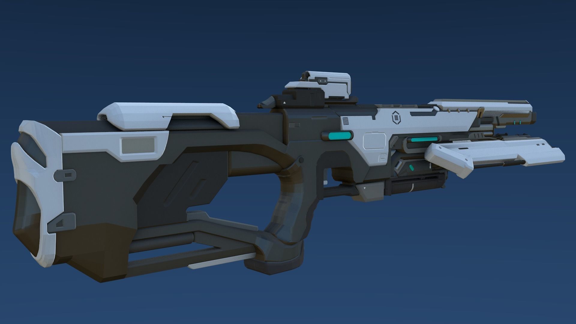 Plasma Assault Rifle Low-poly 3D model_5