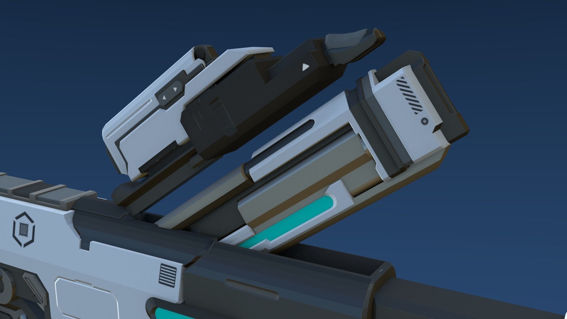 Plasma Assault Rifle Low-poly 3D model_10