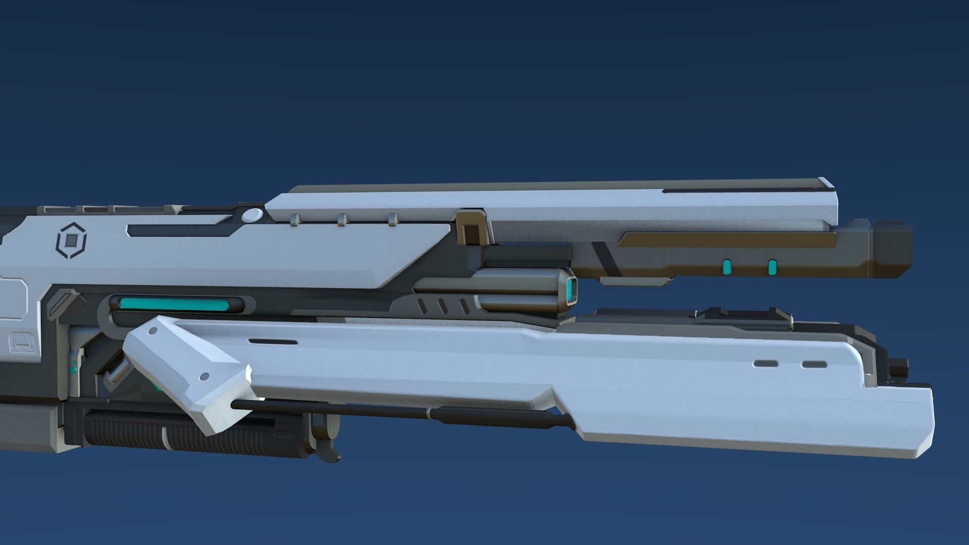 Plasma Assault Rifle Low-poly 3D model_6