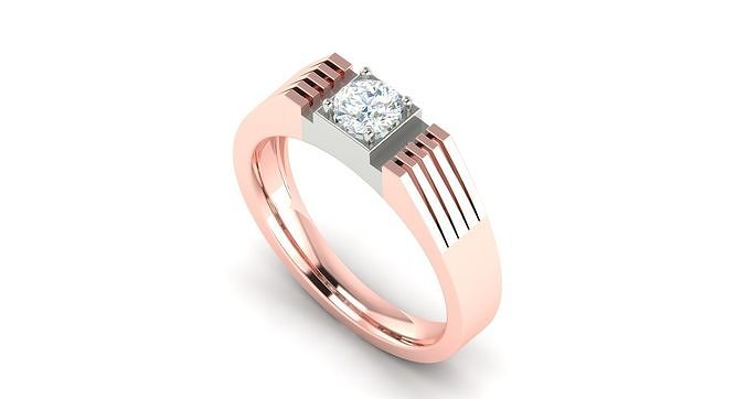 Solitaire Engagement Wedding Ring 3D print model