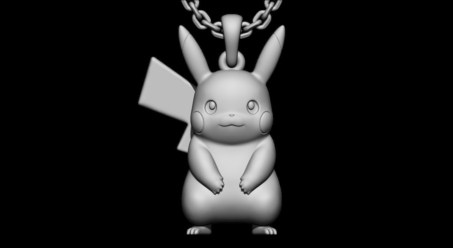 Pikachu pendant 3D print model_1