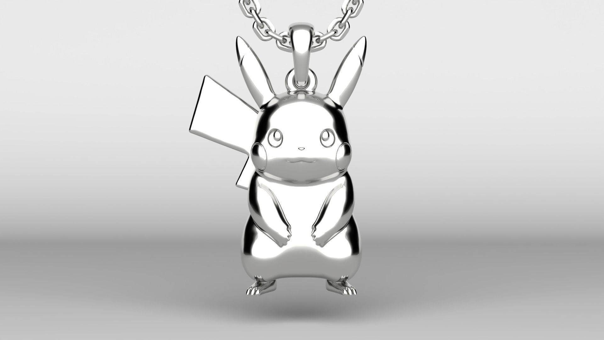 Pikachu pendant 3D print model_3